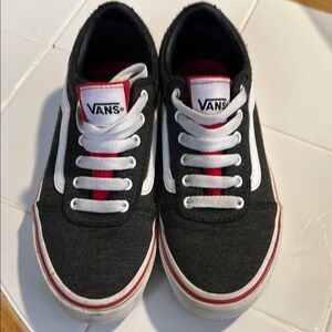Vans Kids Grey, Red & White Sneakers